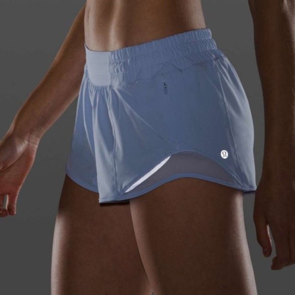 Lululemon Hotty Hot Shorts Blue Linen Nwt 12 - Picture 2 of 9